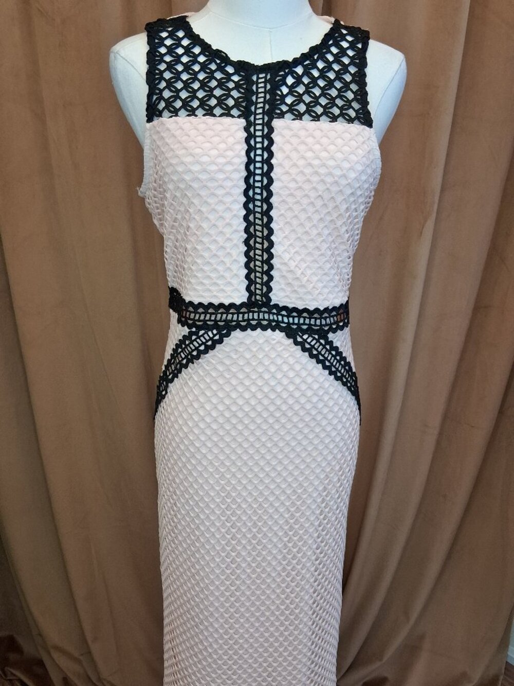 Topshop Geometric Lace Midi Dress Size 6